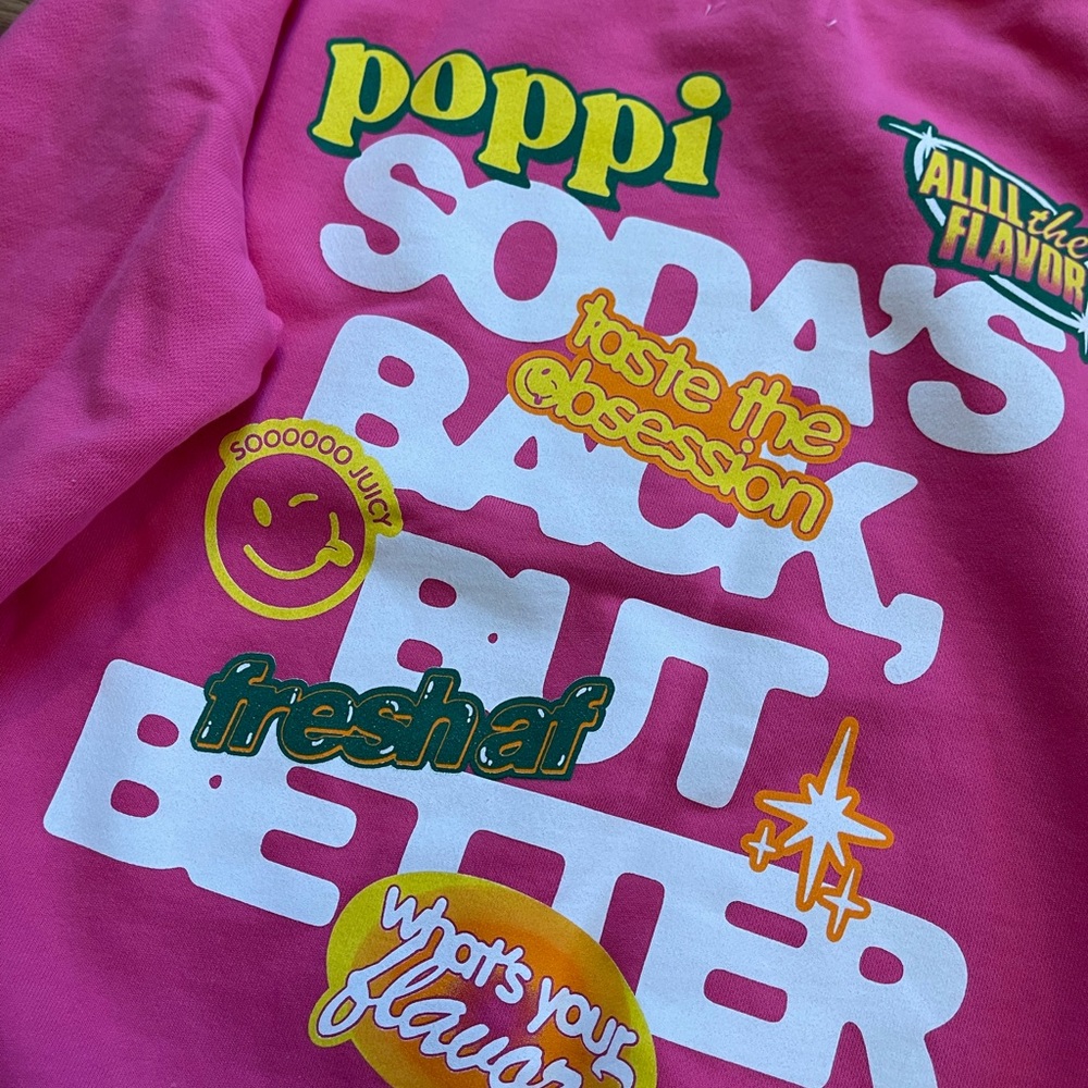 NWOT Poppi Crewneck Sweatshirt in Bright Pink - Picture 5 of 5
